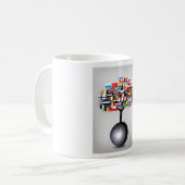 Globe de la Terre avec des drapeaux d'arbre Mug (Devant gauche)