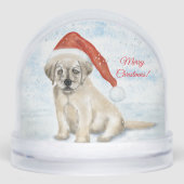 "Globe de neige à chiot de Noël personnalisé (Avant)