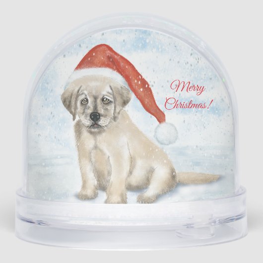 "Globe de neige à chiot de Noël personnalisé (Arrière)