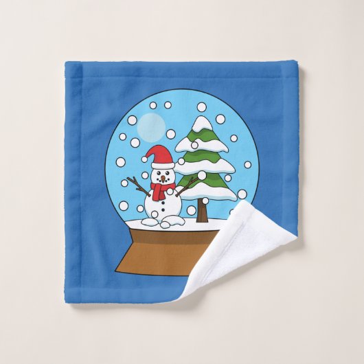 Globe de neige avec Snowman et Pine Tree (Gant de toilette)