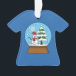 Globe de neige avec Snowman et Pine Tree<br><div class="desc">Illustration d'un mignon globe de neige avec à l'intérieur d'un paysage d'une montagne enneigée avec bonhomme de neige et pin. Ce design est une idée cadeau pour les amateurs de saison hivernale,  les amateurs de neige et de nature.</div>