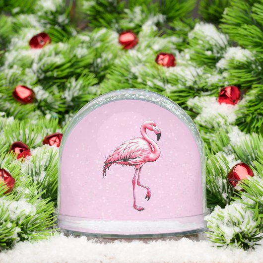 Globe De Neige De Flamant rose Rose (Noël)