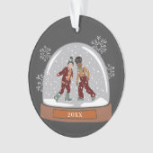 Globe de neige de Noël | Enfants jouant dans la ne (devant)