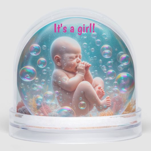 Globe de neige faire-part de naissance (Avant)