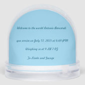 Globe de neige faire-part de naissance (Arrière)