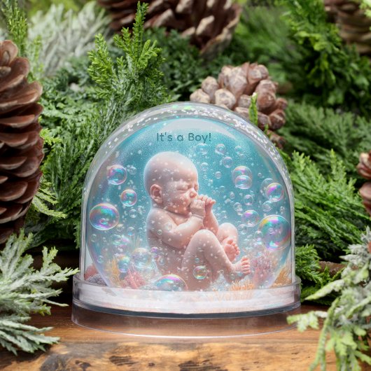 Globe de neige faire-part de naissance (Hiver)