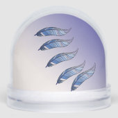 Globe de neige - Plumes bleues flottant (Avant)