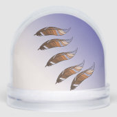 Globe de neige - Plumes Brown flottantes (Avant)