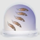 Globe de neige - Plumes Brown flottantes (Arrière)