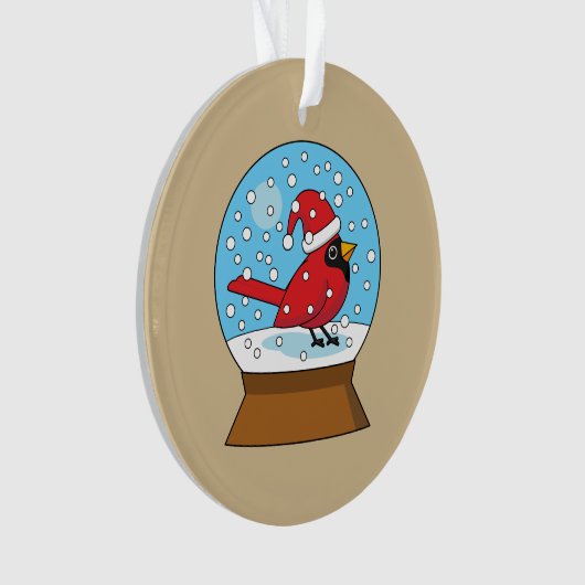 Globe des neiges avec cardinal rouge mignon (devant)