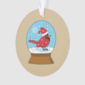 Globe des neiges avec cardinal rouge mignon (devant)