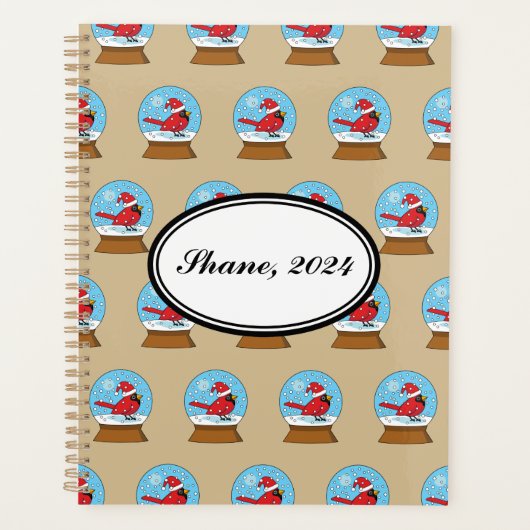 Globe des neiges avec cardinal rouge mignon (Devant)