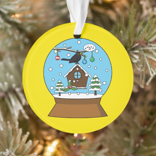 Globe des neiges avec chant Blackbird (Arbre)