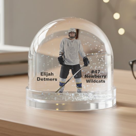 Globe des neiges du joueur de hockey personnalisé