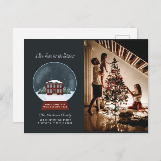 Globe des neiges - photo de vacances Faire-part de (Devant / Derrière)