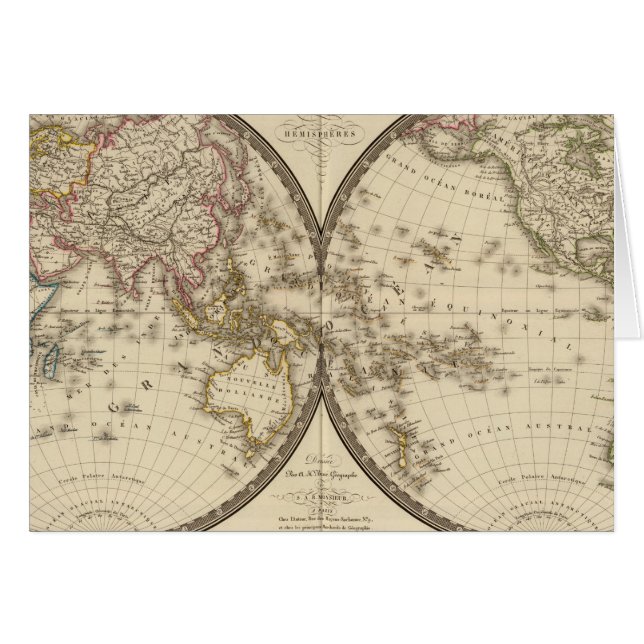 Globe en deux hémisphères (Devant horizontal)