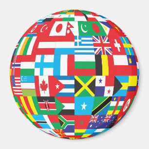 globe of flags aimant