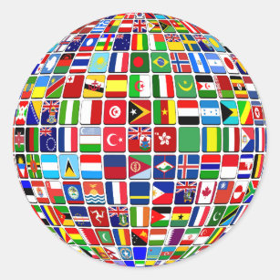 globe of flags autocollants