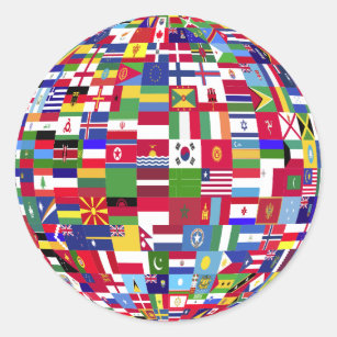 globe of flags autocollants