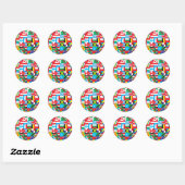 globe of flags autocollants (Feuille)