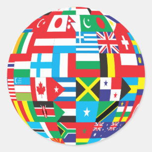 globe of flags autocollants