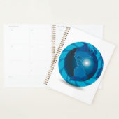 Globe terrestre moderne carte du monde bleu (Devant avec enveloppe)