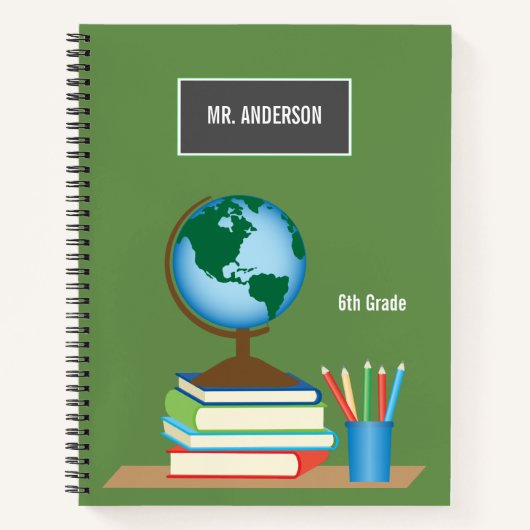 Globe terrestre sur pile de livres Enseignant pers (Devant)