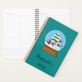 Globe w Cardinal Snowman & Pine Tree | Personnalis (Devant avec enveloppe)