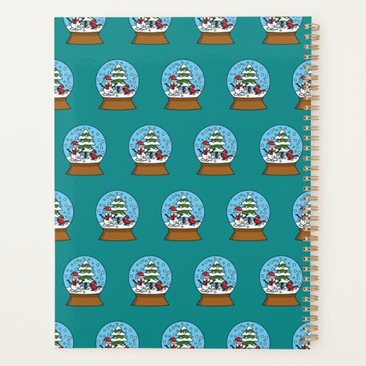 Globe w Cardinal Snowman & Pine Tree | Personnalis (Dos)