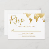 Globetrotter Glam Wedding Carte RSVP (Devant / Derrière)
