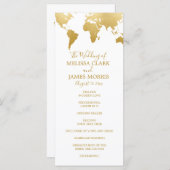 Globetrotter Glam Wedding Ceremony Program Programma (Voorkant / Achterkant)