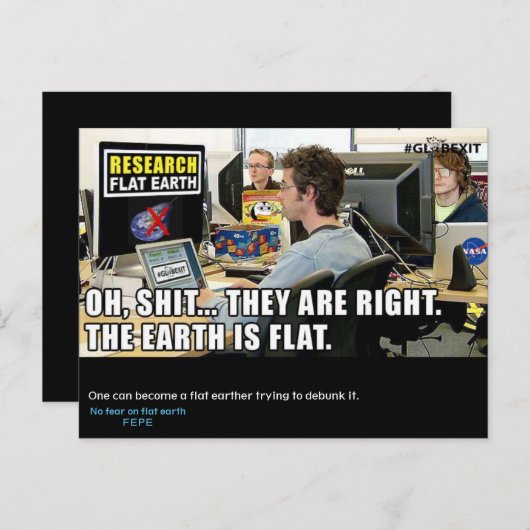 #GLOBEXIT CARTE RFE (Collection Flat Earth 2017) (Devant / Derrière)