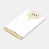 Glod Paisley Ornament & Stripes Weddenschap Design Post-it® Notes (Schuin)