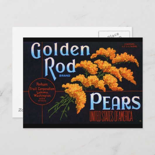 Gloden staafperen briefkaart (Voorkant / Achterkant)