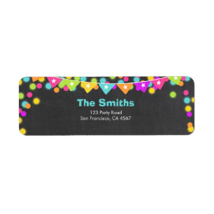 Gloed-adres Etiket Neon Disco Birthday party Laser