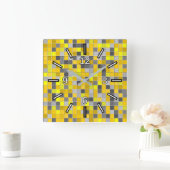 Gloed- en grijszijdenpatroon vierkante klok (Huis)