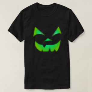 Gloed in de donkergroene Jack O Lantern pompoen T-shirt