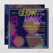 Gloed in de uitnodiging van de donkere Blacklight- (Voorkant / Achterkant)