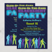 Gloed in de uitnodiging van de donkere Blacklight- (Voorkant / Achterkant)