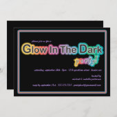 Gloed in de uitnodiging van de donkere Blacklight- (Voorkant / Achterkant)
