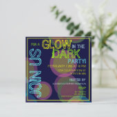 Gloed in de uitnodiging van de donkere Blacklight- (Staand voorkant)