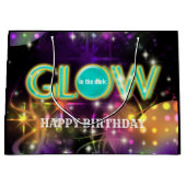 Gloed in het donkere kinder neon verjaardagsfeest groot cadeauzakje (Voorkant)