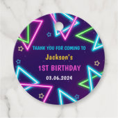 Gloed Neon Lights Bedankt Verjaardagsfeest Bedankjes Labels (Voorkant)