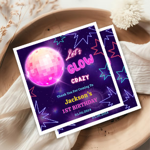 Gloed Neon Lights Bedankt Verjaardagsfeest Servet