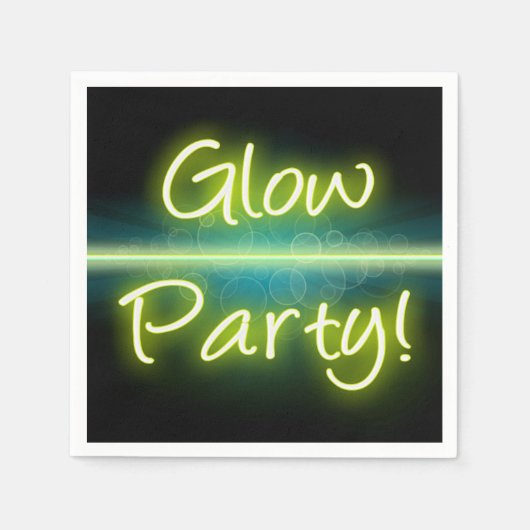 Gloed Party, Geel/Groen Blacklight Servetten (Voorkant)