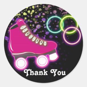 Gloed Roller Schaats Verjaardagsfeestje Favoriete Ronde Sticker