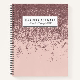 Gloed Roos Glitter op Blush Pink Notitieboek