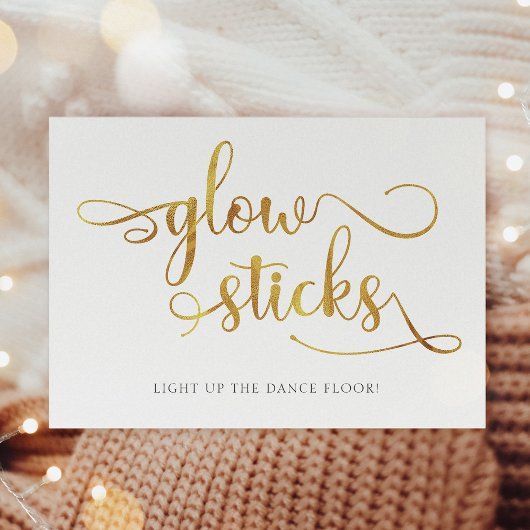 Gloed sticks: gouden folie bruiloft poster