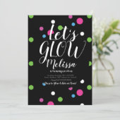 Gloed Stippen op zaterdag Confetti Neon gloeit in Kaart (Staand voorkant)