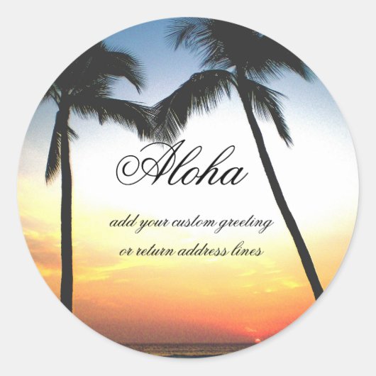 Gloed Sunset aangepaste envelopzegels voor groet Ronde Sticker (Voorkant)